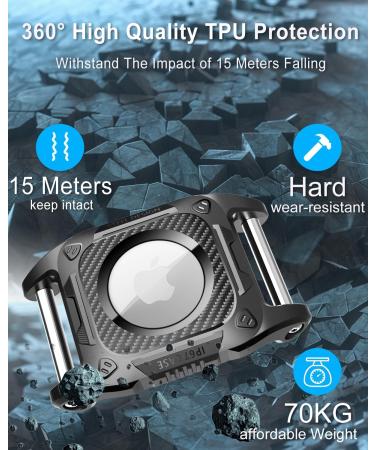 IP68 Waterproof Airtag Dog Pendant - 2 Pack | Apple Airtag Holder & Keychain - Black with Handle - Buy Online on GoSupps.com