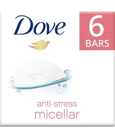 Dove Sensitive Skin Beauty Bar 6-Pack - Micellar Antistress Formula, More Moisturizing Than Soap 3.75oz Bars - Buy Online on GoSupps.com