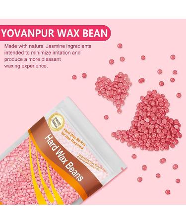 Yovanpur Hard Wax Beads for Hair Removal - 300g (10 Oz) - Ideal for Brazilian Waxing - Gentle on Sensitive Skin - Includes 10 Wax Sticks - Rose Pink - Buy Online on GoSupps.com