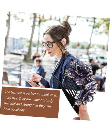 Angoily Hairpin Hair Barrettes Hair Jewels for Women Rhinestone Flower Hair Claw Rhinestone Hair Clip Girl Hair Accessories Hair Gems for Women Large Mother Resin Bottom Clip Ponytail - Buy Online on GoSupps.com