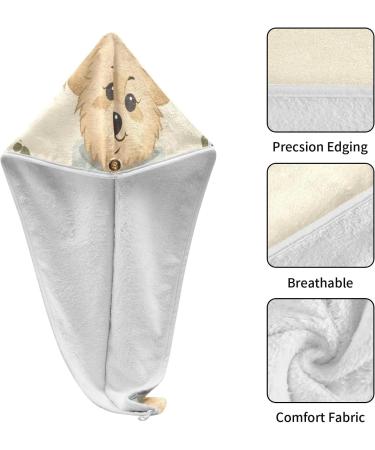 Tea Cup Dog Hair Towel 2 Pack | Super Absorbent Quick Dry Hair Turbans for Women & Girls - Buy Online on GoSupps.com