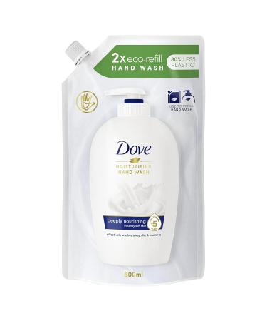 Dove Nourishing Hand Wash Lotion - 500ml Refill Bag (10 Pack) | Rich Care Liquid Soap with 5-Moisture Complex for Soft Well-Groomed Hands | International Shipping Available - Buy Online on GoSupps.com