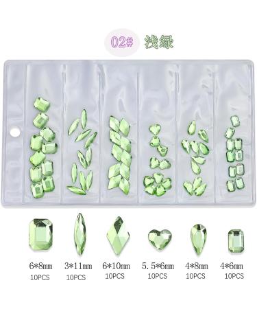FEIlei 60Pcs Flatback Diamonds Jewelry Nail Art Rhinestones Decorations Manicure Charms - Buy Online on GoSupps.com