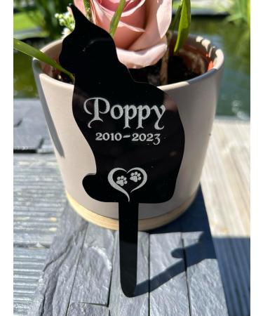 Personalised Cat Memorial Plaques Gift Pet Dog Rabbit Garden Sign Grave Marker Kitten - Buy Online on GoSupps.com