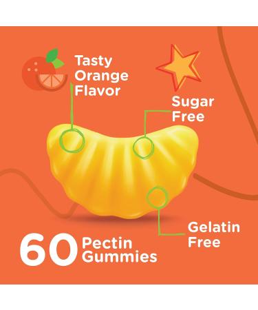 Kids Sugar Free Vitamin C Gummies with Echinacea - 75mg Immune Support Booster - Vegan & Gluten Free - 60 Count - Buy Online on GoSupps.com