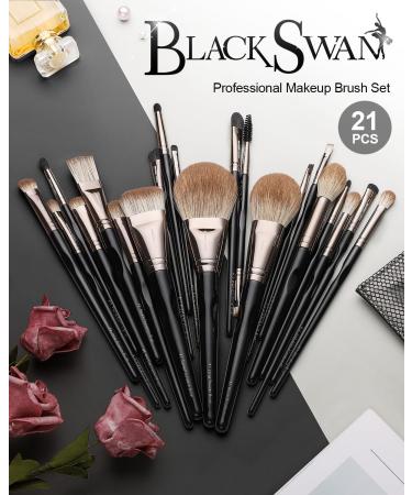 EIGSHOW 21Pcs Makeup Brush Set - High-end Professinal Brushes for Halloween Makeup - Black Swan Clutch Bag Included - Buy Online on GoSupps.com
