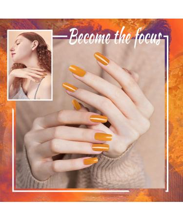 Wowfun 25Pcs Gel Nail Polish Kit - Orange, Golden Glitter, Brown Shades - Starter Set with Top Coat, Base Coat - Gifts for Mother - Passionate Bohemian - Buy Online on GoSupps.com
