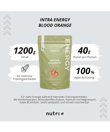 Intra Workout Vegan Drink - 1200g Blood Orange Booster with EAA BCAA Minerals & Amino Acids for Optimal Performance - Buy Online on GoSupps.com