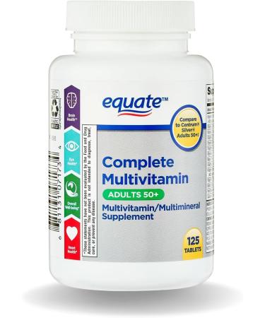 Equate Adult 50+ One Daily Complete Multivitamin Multimineral Supplement Tablets Healthy Brain* - Compare to Centrum Silver 125 Pills (Pack of 1) VSL-Shops - Buy Online on GoSupps.com