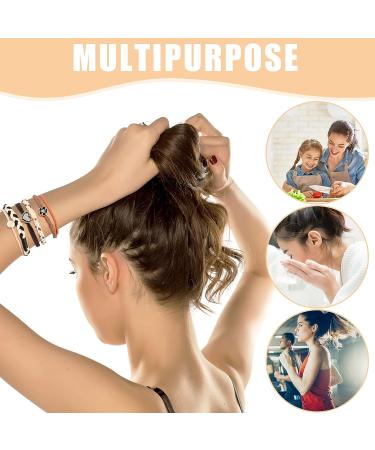 VAIPI 38Pcs Boho Hair Ties Bracelets for Women - 4 Styles Ponytail Holders for No Damage Braids, Thick Hair, and Ponytails - Soft & Stylish - Buy Online on GoSupps.com