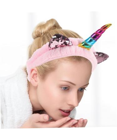 VALICLUD Unicorn Makeup Headband Cute Shower Hairband Women Girls Spa Headband for for Washing Face Spa Makeup Shower Bath Sports Pink - Buy Online on GoSupps.com