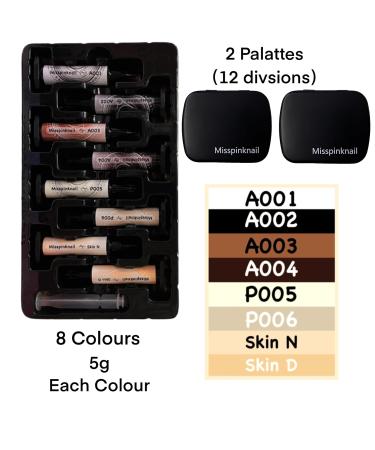 Advanced Painting Gel for Nail Art - 8 Color Kit with 2 Palettes Non-Wipe DIY Manicure Set for Home & Professional Use - Perfect Gift (Set A - Buy Online on GoSupps.com