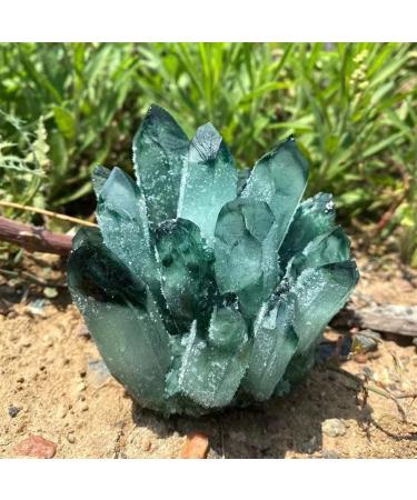 Home 300g-700g Natural Green Ghost Phantom Quartz Crystal Cluster Specimen Home Decoration Crystal Ornament Home Goods (Size : 500-g600g)