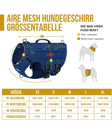 Oneigris No-Pull Dog Harness | Ultra Breathable Adjustable Vest for Large & Medium Dogs - Blue (M: Neck 40-58cm Breast 60-81cm) - 2 Handles for Easy Control - Buy Online on GoSupps.com