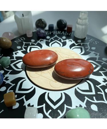 XIANNVXI 2.4 Red Jasper Worry Stones | Natural Polished Gemstone for Massage & Reiki | International Shipping Available - Buy Online on GoSupps.com