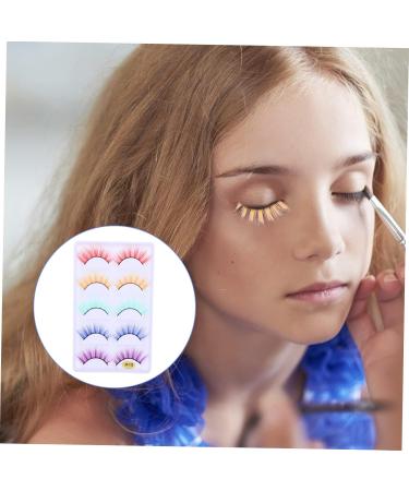 DOITOOL 5 Pairs Fake Eyelashes Pink Eyelashes Natural False Eyelashes Colorful Eyelash Dense Eyelashes Colored Eyelashes Extensions Reusable Flase Lash Fiber Make up Supplies 3d - Buy Online on GoSupps.com