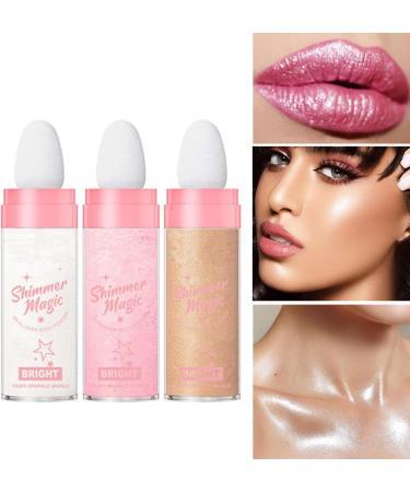 Highlighting and Finishing Stick - Fairy Highlighter Natural Stereo Contour Collarbone Patting Powder Highlighting Makeup (02) - Buy Online on GoSupps.com