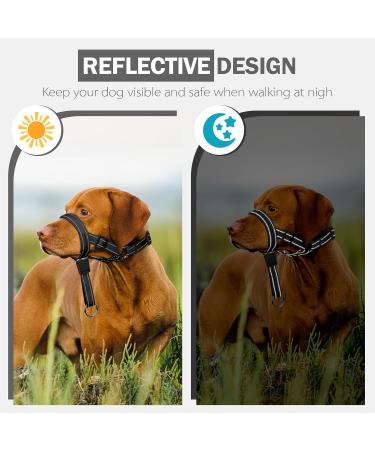 Buy Weesiber Gentle Leader Dog Halter - Adjustable Muzzle for Large Dogs | Padded & Strong Pull Prevention - Black - Buy Online on GoSupps.com