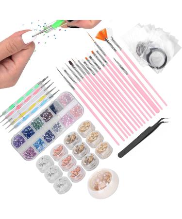 Nail Art Tool Set Nail Art Kit Nail Decoration Nail Art Brush Nail Rhinestones Nail Art Decoration Supplies for Nail Art Salon for Household - Buy Online on GoSupps.com