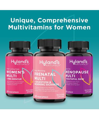 Hyland's Easy Morning Prenatal Multivitamin and Digestive Health and Morning Sickness Relief 60 Vegan Capsules with Folate Choline Zinc Ginger Root Prebiotics and Algae DHA 60 Count (Pack of 1) - Buy Online on GoSupps.com
