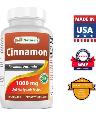 Best Naturals Cinnamon 2000mg & Chromium 400mcg - Metabolism Support - 180 Capsules - Buy Online on GoSupps.com
