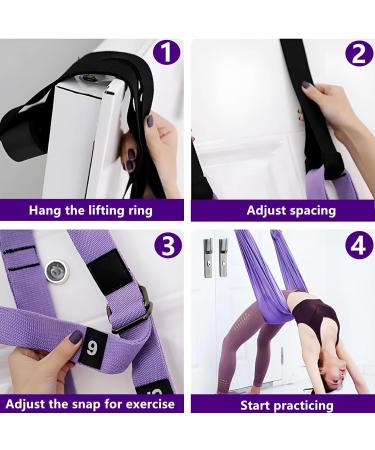 Wavata Aerial Yoga Hammock - Nylon Yoga Swing for Ballet Pilates & Gymnastics | Purple Anti-Gravity Loop for Flexibility Training - Buy Online on GoSupps.com