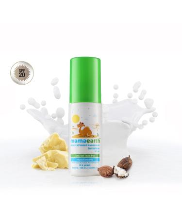 Mamaearth Mineral Based Sunscreen for Babies | Gentle SPF 20+ Zinc Oxide & Shea Butter | Water-Resistant | 100ml - Buy Online on GoSupps.com