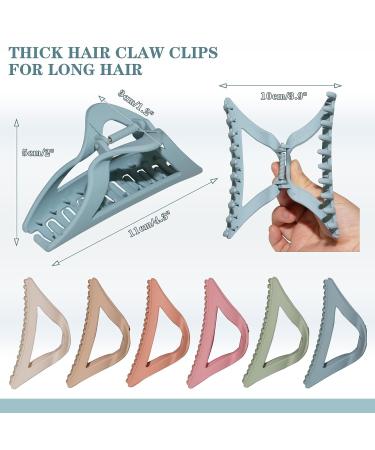6PCS Large Triangle Hair Claw Clips for Women, Strong Hold Matte Hair Jaw Clips for Thick & Thin Hair - Cute 90's Hair Accessories with Gift Box - Buy Online on GoSupps.com