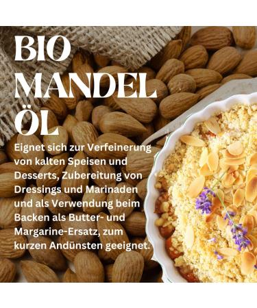 Buy Herballand Organic Almond Oil 500ml - Cold-Pressed Natural & Vegan Cooking Oil for Cooking Baking Salads & Skin Care - 2x250ml - Buy Online on GoSupps.com