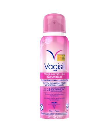 Vagisil Odor Block Freshening Spray for Feminine Hygiene Gynecologist Tested Hypoallergenic 125 mL