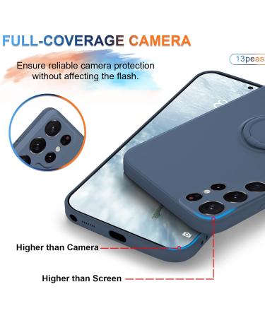 13peas Silicone Case for Samsung Galaxy S22 Ultra 5G (2022) Ring Case Upgrade 360 Degree Holder Stand Mobile Phone Case with Strap Chain Magnetic Car Holders Cover with Inner Microfibre (Blue) - Buy Online on GoSupps.com