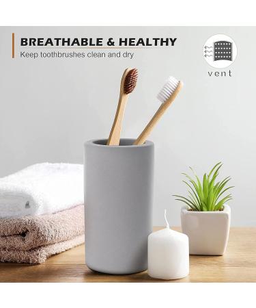Organic Bamboo Toothbrush Holder & Bathroom Organizer Set | Eco-Friendly Toothpaste Makeup Brushes Razors | Travel-Friendly Design - Buy Online on GoSupps.com