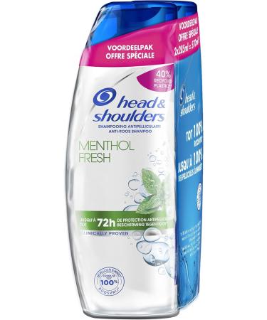 Head & Shoulders Menthol Fresh Anti-Dandruff Shampoo Deeply Cleanses Hair and Scalp Fresh Minty Sensation 2 x 285 ml Formula - Buy Online on GoSupps.com