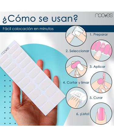 NOOVES NAILS Premium Pre-Cured Gel Nail Sheets - Lovely Pink | White | Semi Cured Gel Nail Strips | Semi Permanent Gel Nail Stickers | Gel Nail Stickers - Buy Online on GoSupps.com