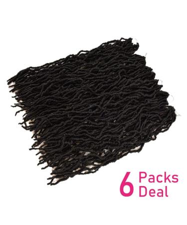 Niseyo 24 Inch Faux Locs Crochet Hair 6 Pack - Natural Long Soft Locs in 1B/Natural Black - Buy Online on GoSupps.com