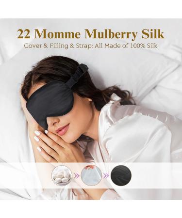 Buy BeeVines 3D Sleep Mask - 22 Momme Silk Eye Masks 2 Pack Weighted Blindfold Night Light Blocking for Lash Extensions - Best for Men & Women - Buy Online on GoSupps.com