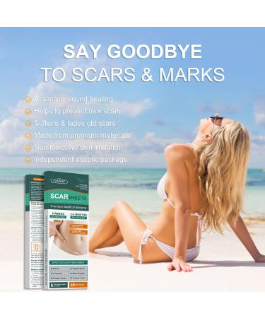 FUNNIR Silicone Scar Sheets 6 Pack - Healing C-Section and Tummy Tuck Keloid Scars - Surgical Cream Gel Patch Bandage - 5.7x1.57 - Buy Online on GoSupps.com