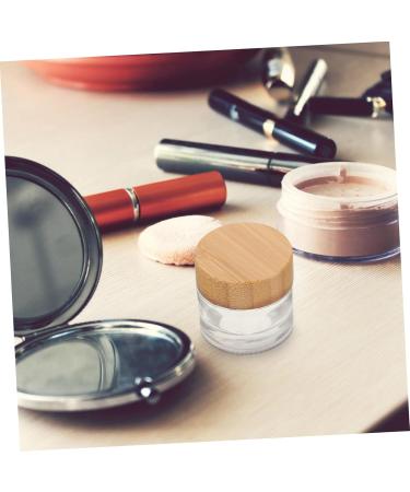 Mikinona Bamboo Lid Cream Bottle Clear Glass Container with Lid for Terrariums Makeup and Travel Body Scrub Containers Travel Cosmetic Jars Travel Jars for Cream Small Jar Mini Vial Wood - Buy Online on GoSupps.com