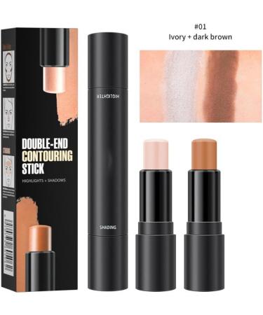 Contouring Stick Professional Makeup Highlighter Contour Stick 2-In-1 Contour Stick with Two Ends Defines the Cheekbones and Shapes the Face (01# .) - Buy Online on GoSupps.com