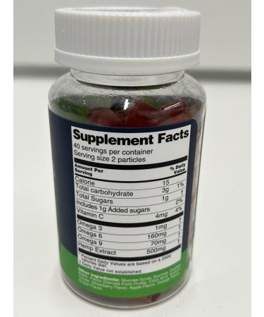 Hemp Gummies for Sleep Pain Anxiety Organic High Potency Extra Strength Hemp Oil Extract Edible Gummy Supplement for Adult Gummy 2 Packs - Buy Online on GoSupps.com