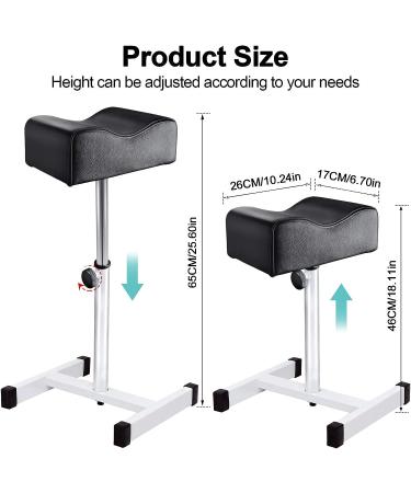 Pedicure Manicure Footrest Salon Spa Equipment | Adjustable Height Technician Nail Seat (Black) - Kalolary - Buy Online on GoSupps.com