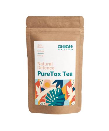 Detox natural defense tea mixture Monte Nativo (160g) - loose herbal tea - caffeine tea - yerba mate tea oolong tea guarana goji berries ginseng - detoxification tea - hot & iced tea - 30 days puretox natural defense 160 g (1 Pack)