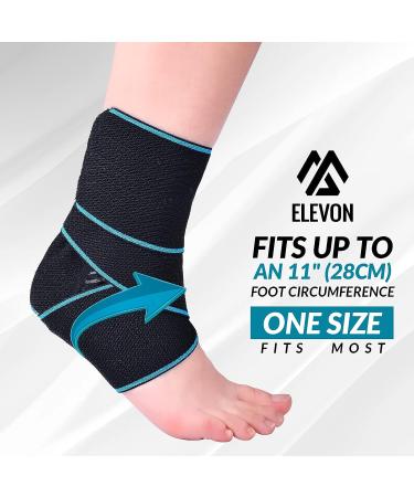 ELEVON Adjustable Ankle Support Brace with Foot Strap - Breathable & Prevents Sprains - Men and Women Achilles Tendon Support - Relieves Plantar Fasciitis - Reduce Pain - Buy Online on GoSupps.com
