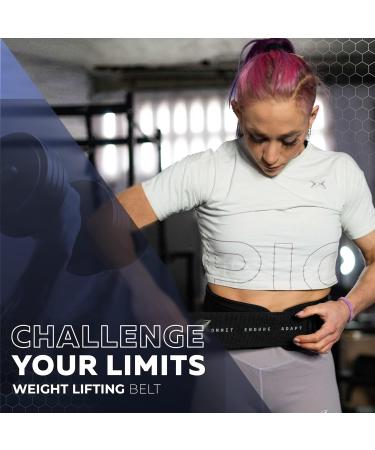 PICSIL Lumbar Belt for Weight Lifting | Ideal for Squats & CrossFit | Adjustable & Patch-Compatible | 3 Colors & 5 Sizes - M Navy Blue - Buy Online on GoSupps.com
