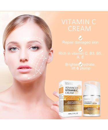 Vitamin C Cream 20% Vitamin C Age Aging Cream for Face and Skin Moisrturiser Day Cream Fits for Women for Smoothing Fine Lines & Wrinkles - 50ml - Buy Online on GoSupps.com