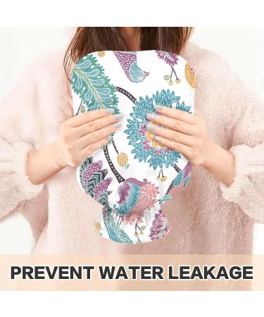NAANLE Ethno Paisley Bird Hot Water Bottle - 2L Transparent Heat Bottle for Back Pain Relief & Cold Therapy | Hand & Foot Warmer - Buy Online on GoSupps.com
