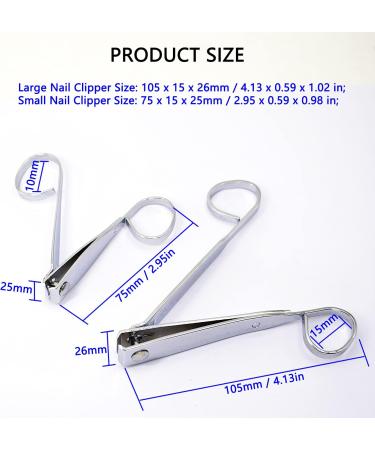 Unisex Nail Clip Set - Carbon Steel Finger & Toenail Clippers for Seniors | Long Handle with Metal Case | Iron Box - 2 Sizes (Small & Large) - Buy Online on GoSupps.com