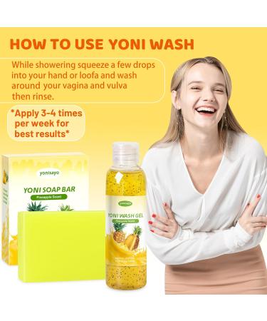2 PCS Yoni Wash Bar Soap for Women - pH Balanced Intimate Cleanser Odor Eliminator Moisturizing Pineapple Body Wash - Buy Online on GoSupps.com