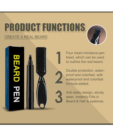 Beard Pen Waterproof Beard Filler | Beard Coloring for Men Beard Mascara for Beard and Eyebrows Beard Makeup - Buy Online on GoSupps.com