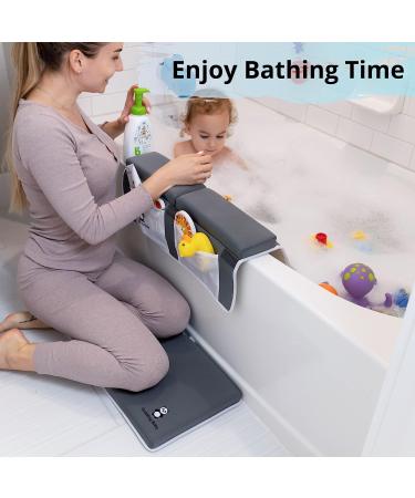 Cuddling Baby Bath Kneeler & Elbow Pad Set | Knee & Body Protection, Non-Slip Base | Toy & Bath Accessory Pocket | Compact Foldable Design - Buy Online on GoSupps.com